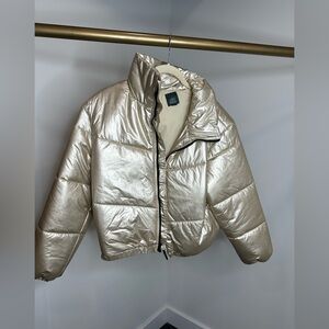 Gold puffer jacket